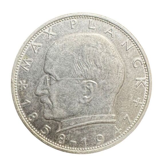 2 Deutsche Mark Max Planck Federal Republic of Germany Coin 1966 KM#116 - Picture 1 of 5